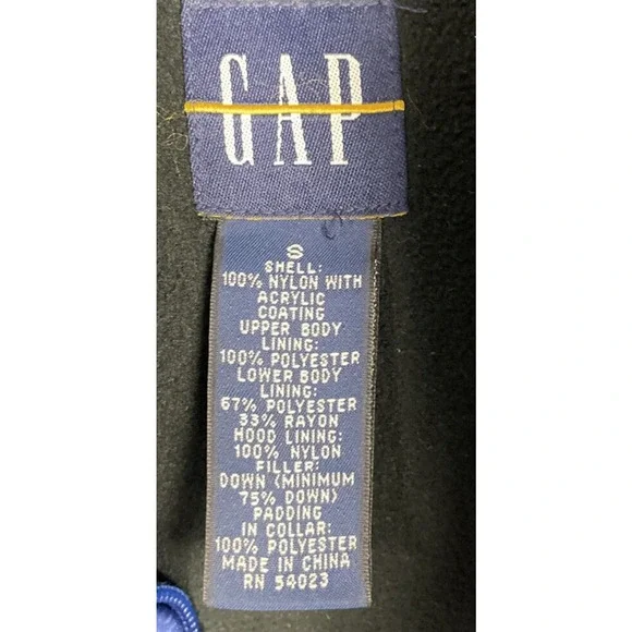 Gap Vest Men Small Blue Down Filled Puffer Zip Out Hood Pockets Gorpcore - Picture 10 of 16